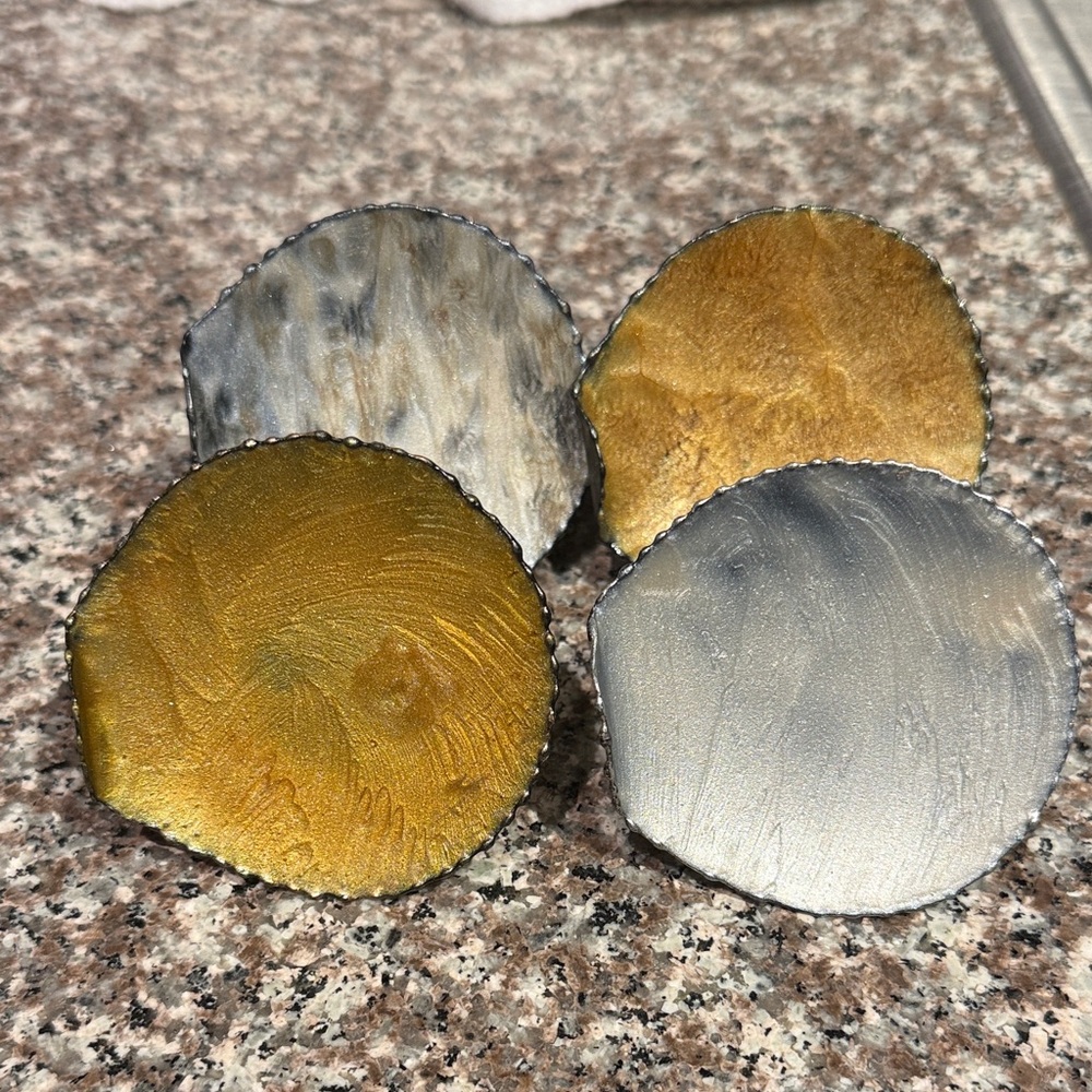 Handmade Unique Napkin Rings with 4 Pier One Napkins- Never used!